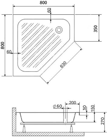 RGW Shower Tray Style BТ/CL-S 16180588-51 - 4