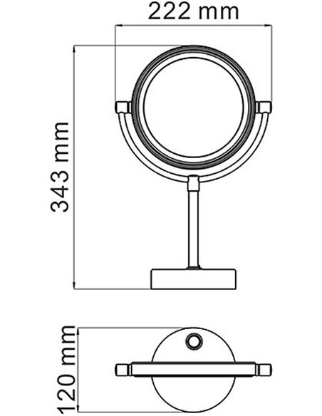 Косметическое зеркало Wasserkraft K-1005 с подсветкой - 3
