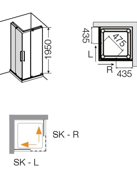 Provex Corner Shower Enclosure S-Lite 0004 SK 05 GL - 4