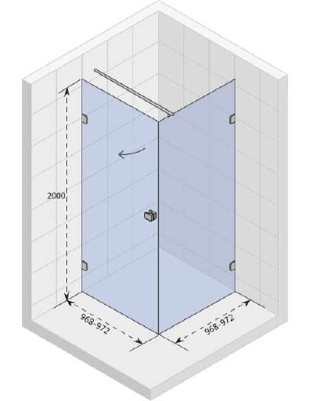 Riho Corner Shower Enclosure Scandic Soft Q201 100x100 см, L - 4
