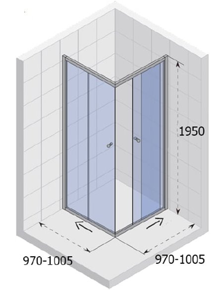 Riho dušas stūris Hamar GR56200 100x100 см - 5