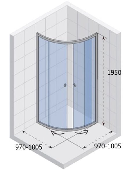 Riho dušas stūris Hamar GR35200 100x100 см - 5