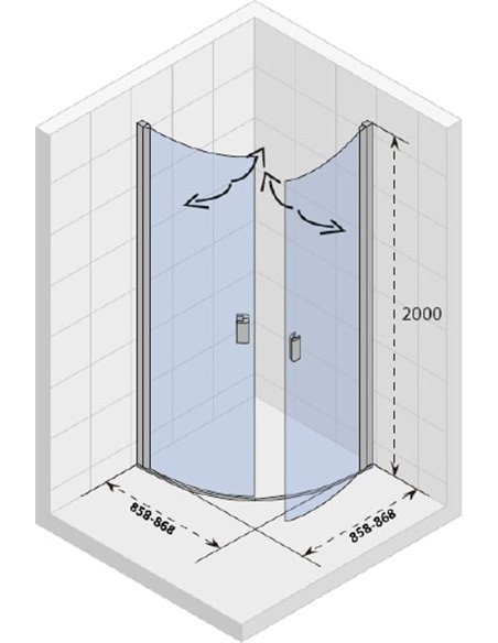 Riho dušas stūris Nautic N308 90x90 см - 6