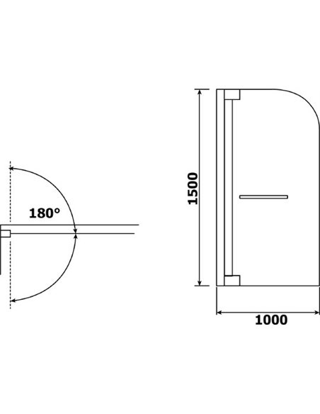Шторка на ванну RGW Screens SC-02 1000x1500 с ручкой - 2