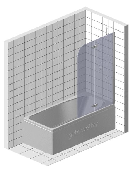 Шторка на ванну Koller Pool Waterfall Line QP95 L Chrome Clear + набор аксессуаров - 7