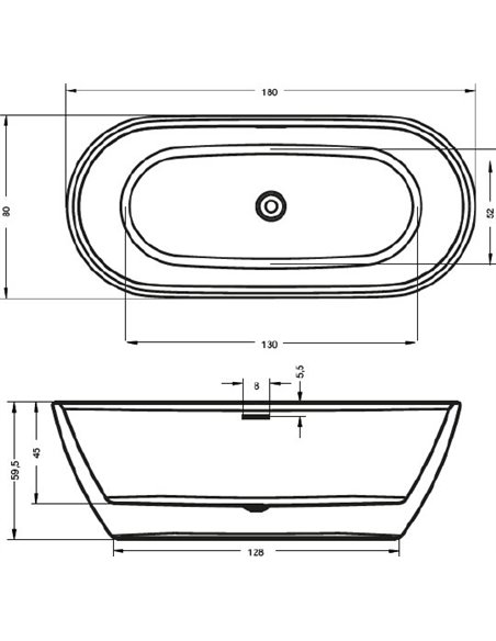 Акриловая ванна Riho Inspire FS 180x80 - 3