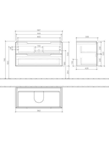 Мебель для ванной Villeroy & Boch Subway 2.0 100 eiche graphit - 6
