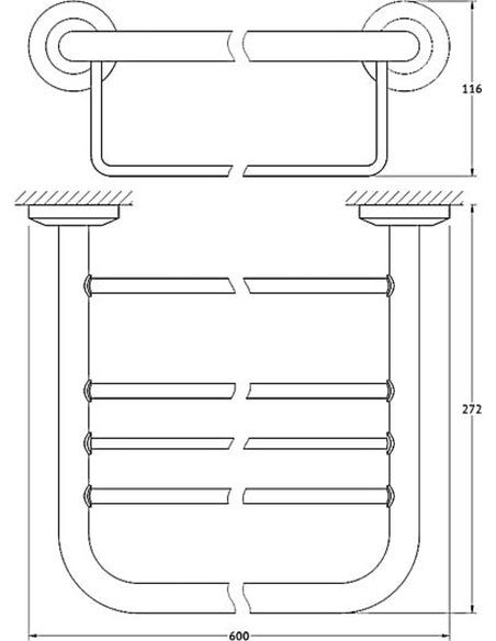 Полка FBS Standard STA 042 для полотенец 60 см - 2