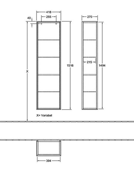 Villeroy & Boch Tall Storage Unit Finion F49000GF - 2