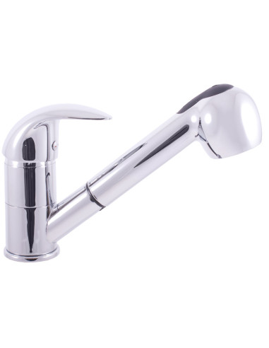 Sink lever mixer with pull-out shower-head for low-pressure water heater CHROME - Barva chrom,Rozměr 1/2''