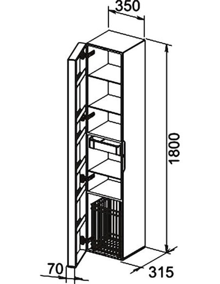 Keuco Tall Storage Unit Edition 300 - 3