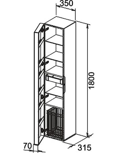 Keuco Tall Storage Unit Edition 300 - 7