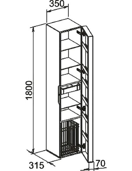 Keuco Tall Storage Unit Edition 300 - 8