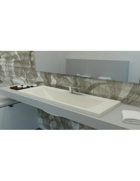 Vispool stone wash basin, 1255x550mm, white - 5