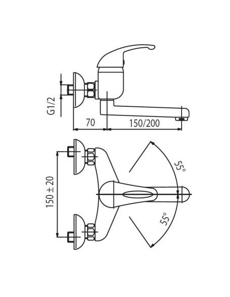 KFA Armatura Single-lever wall sink mixer PIRYT 200 440-940-00 - 2