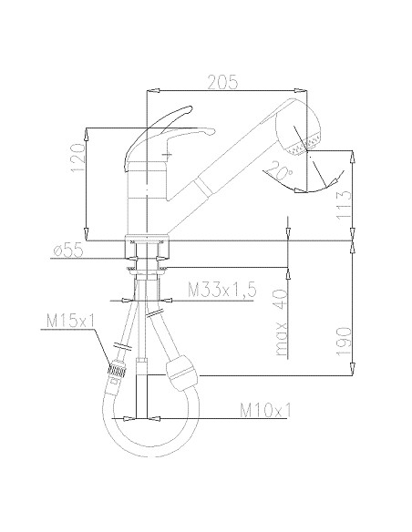KFA Armatura Single-lever sink mixer PIRYT 443-140-00 - 2