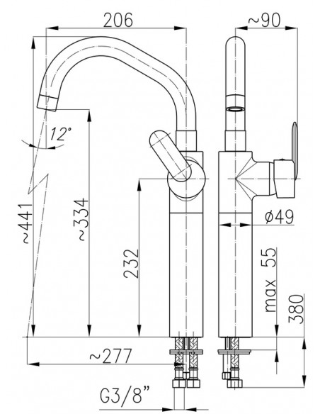 KFA Armatura basin mixer CYRKON 1 582-712-00 - 2