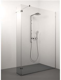 Stikla Serviss dušas siena DUE 80x200 Caurspīdīga - 1