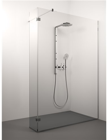 Stikla Serviss dušas siena DUE 90x200 Caurspīdīga - 1
