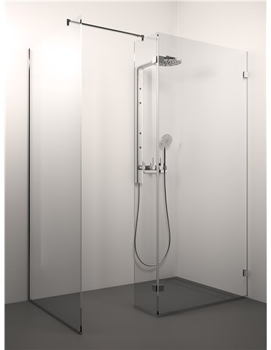 Stikla Serviss Shower wall CINQUE 140x80x200 Clear - 1