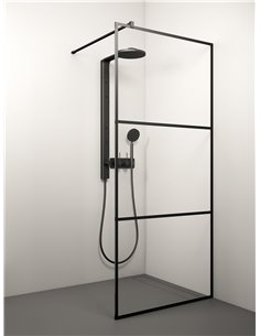 Stikla Serviss dušas siena KAIRA BLACK DEEP2 60x200 Caurspīdīga - 1
