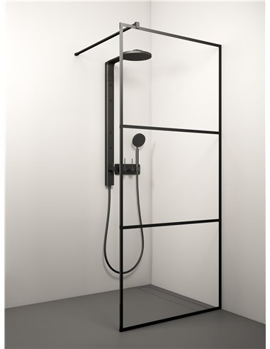Stikla Serviss dušas siena KAIRA BLACK DEEP2 110x200 Caurspīdīga - 1