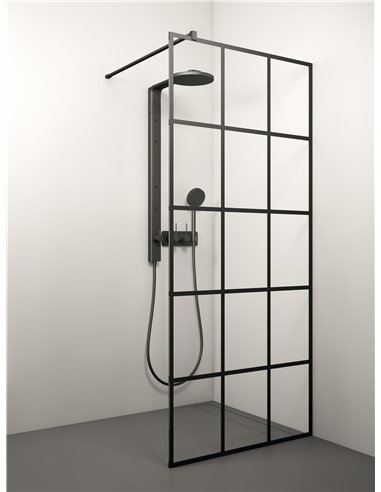 Stikla Serviss Shower wall KAIRA BLACK DEEP3 60x200 Clear - 1