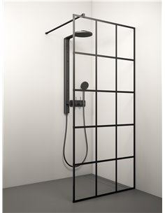Stikla Serviss Shower wall KAIRA BLACK DEEP3 100x200 Clear - 1