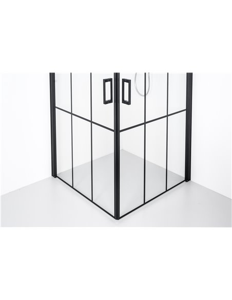 Baltijos Brasta shower enclosure KARINA NERO CUBE 90x90 transparent glass