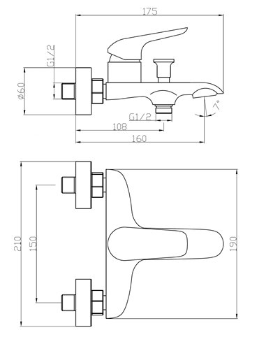 Single-lever bath mixer MG-2420        V