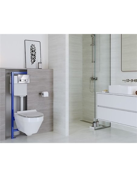 Set: Cersanit B634 City toilet + frame +  flush plate 0271006