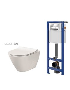 Komplekts: Cersanit B634 City tualetes pods + rāmis +  poga 0271006