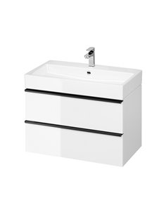 Cersanit Vanity Unit for a Basin Virgo 80 white+black handles