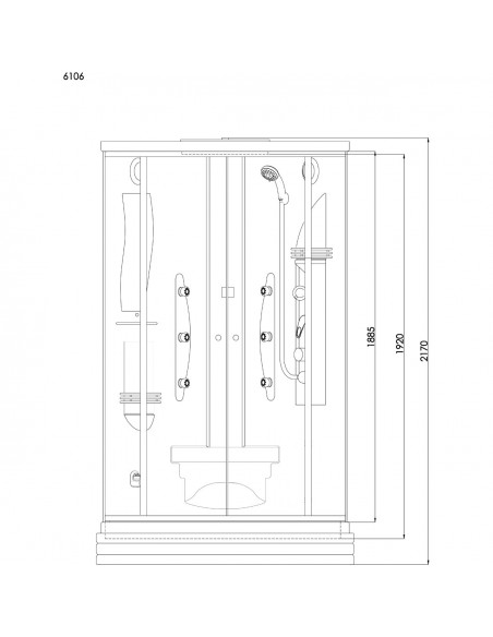 DUSCHY Garinė dušo kabina 6106, 92x92x217 cm