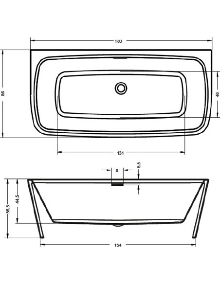 Акриловая ванна Riho Adore FS 180x86 - 3
