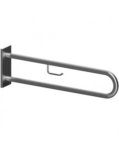 HELP Grab bar in U shape with TP holder 750 mm, stainless steel, brushed, with cover