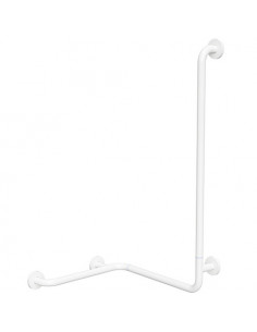 HELP Foldable shower grab bar with vertical support rightward, white with cover