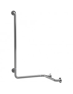 HELP Foldable shower grab bar with vertical support leftward, polished with cover