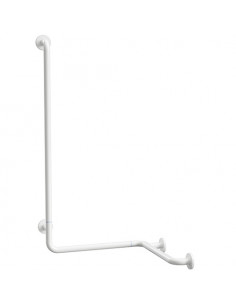 HELP Foldable shower grab bar with vertical support leftward, white with cover
