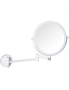 WHITE Double-sided cosmetic mirror, ø 200 mm
