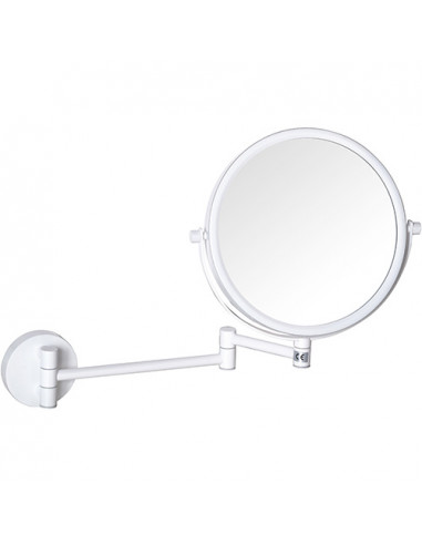 WHITE Double-sided cosmetic mirror, ø 200 mm