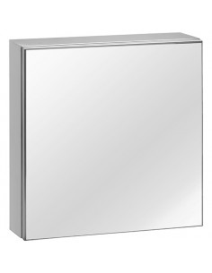 Mirror cabinet with a dispenser for paper towels and liquid soap, stainless steel, matt, glass