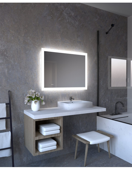 NATALIA Mirror with background LED lighting along the perimeter