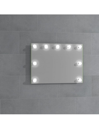 MERILINA Spogulis ar frontālu LED spuldžu apgaismojumu