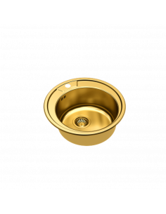 CLINT 210 SteelQ 1-bowl sink with siphon PVD gold