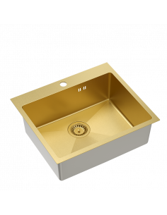 RUSSEL 110 1-bowl inset sink R10 + save space siphon PVD colour / gold