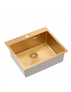 RUSSEL 110 1-bowl inset sink R10 + save space siphon PVD colour / copper