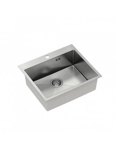 RUSSEL 110 1-bowl inset sink R10 + save space siphon / brushed steel