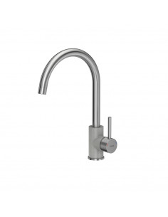 INGRID SteelQ, steel kitchen faucet brushed steel / grey metallic
