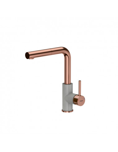 QUADRON ANGELINA Pull out SteelQ, steel kitchen faucet PVD copper / grey metallic